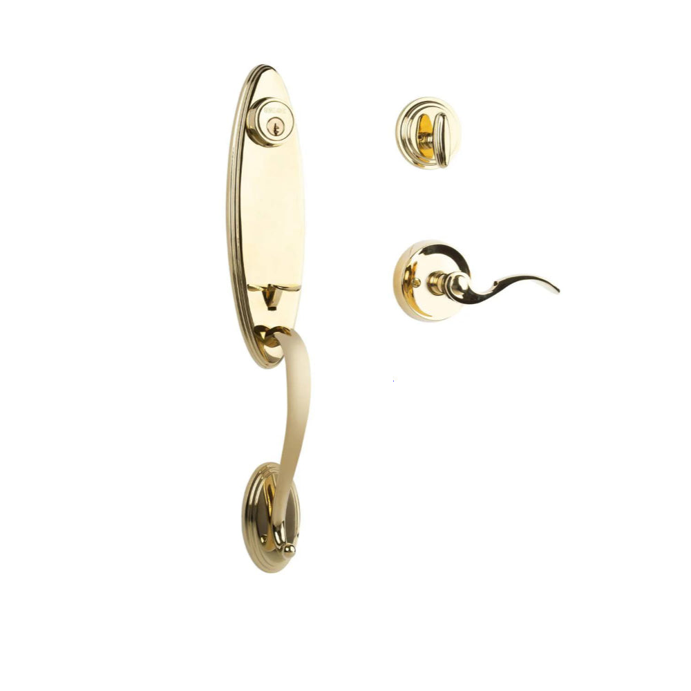 Loire Entry S/C w/Flutto Lever L03 BP in Polished Brass