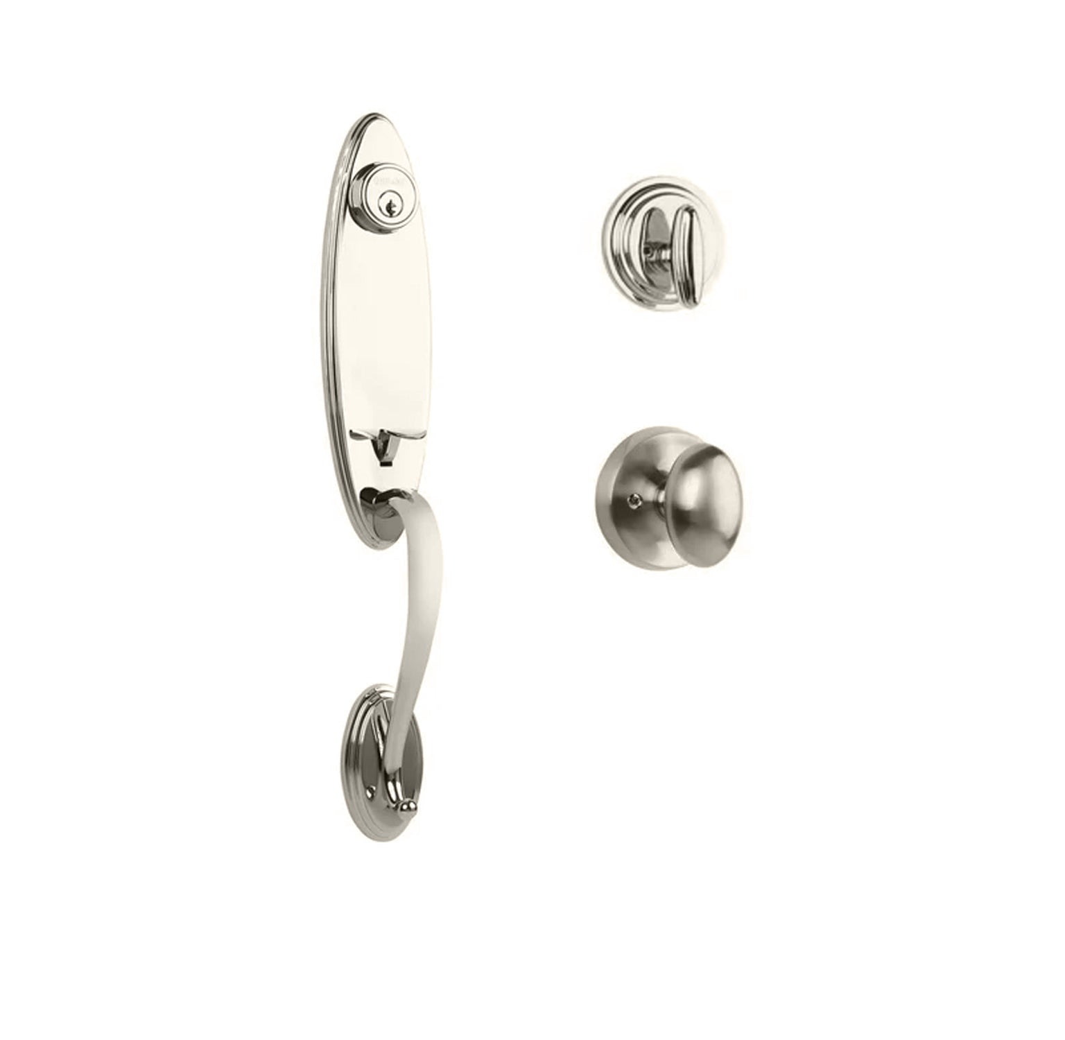 Loire Entry S/C w/Uovo Knob SN BP in Satin Nickel