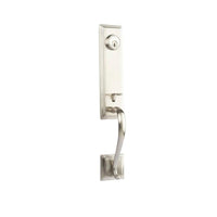 N2LOK Siene Double Cylinder Entrance Set with Flutto Lever handle, featuring brushed nickel finish and secure key entry.