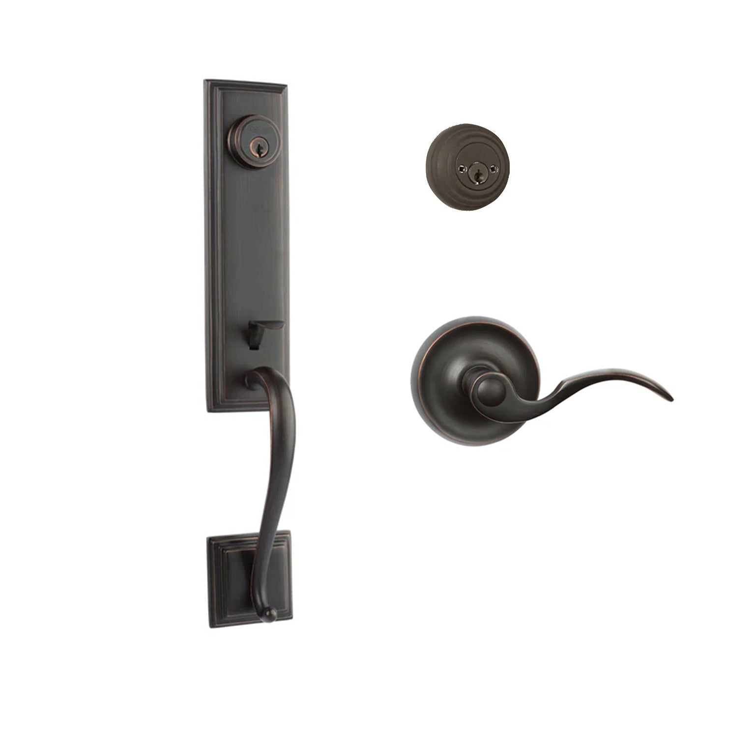 N2LOK Siene Double Cylinder Entrance Set with Flutto lever handle, durable hardware for secure door entry.