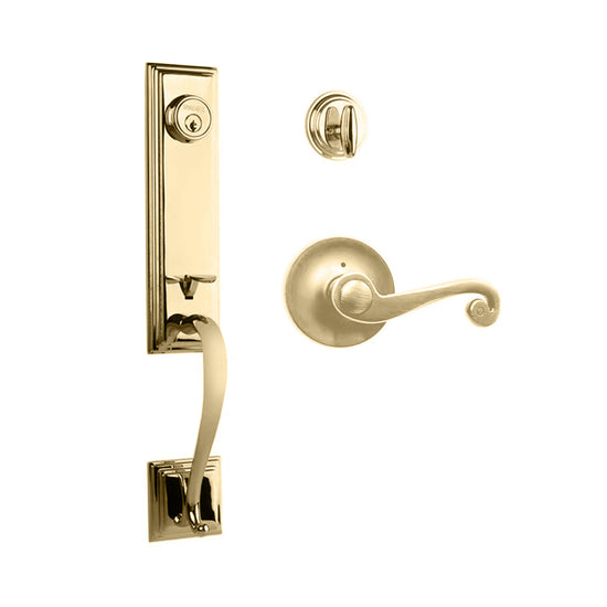 Seine Entry S/C w/Spira Lever L03 BP in Polished Brass