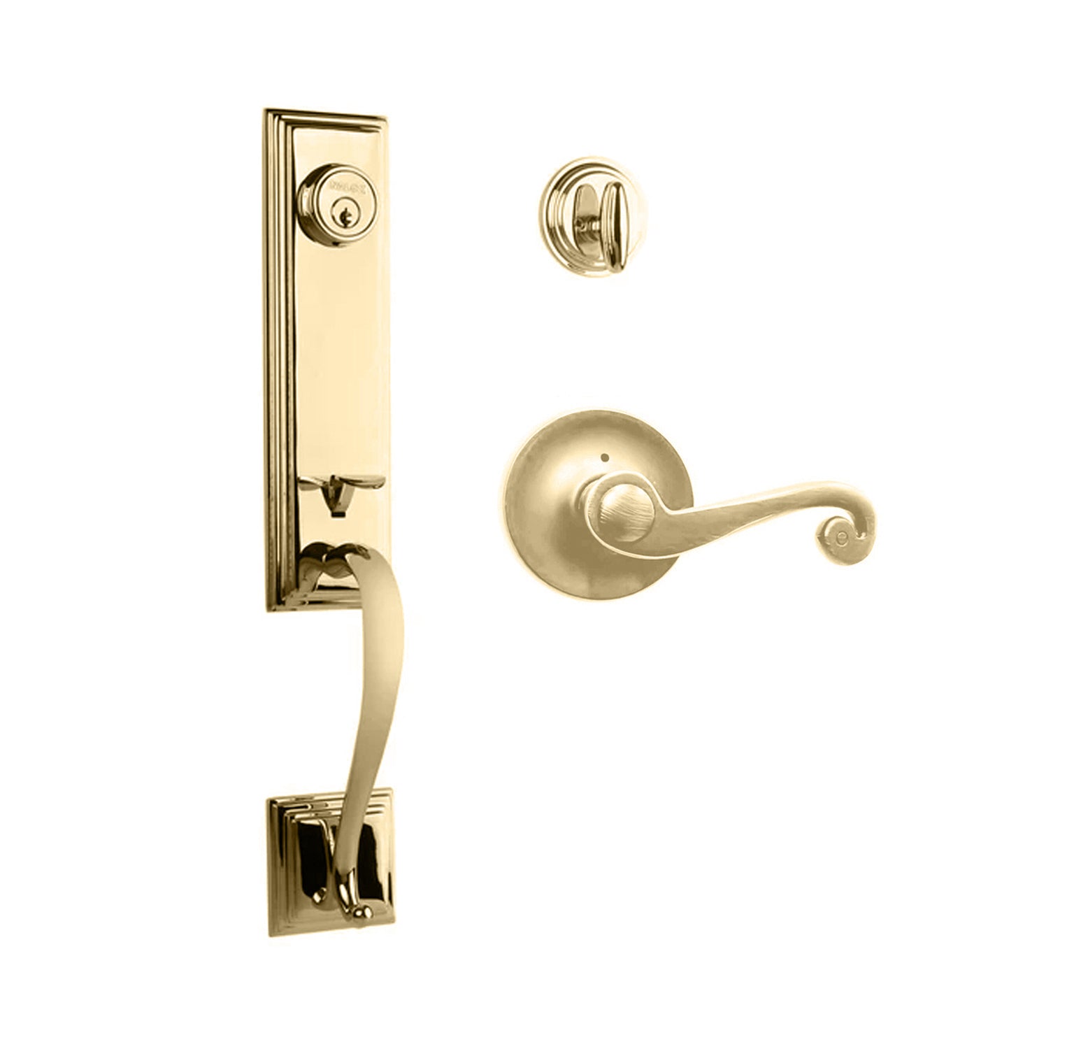 Seine Entry S/C w/Spira Lever L03 BP in Polished Brass