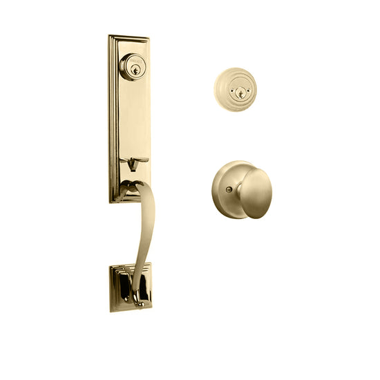 Somme Entry D/C w/Uovo Knob L03 BP in Polished Brass