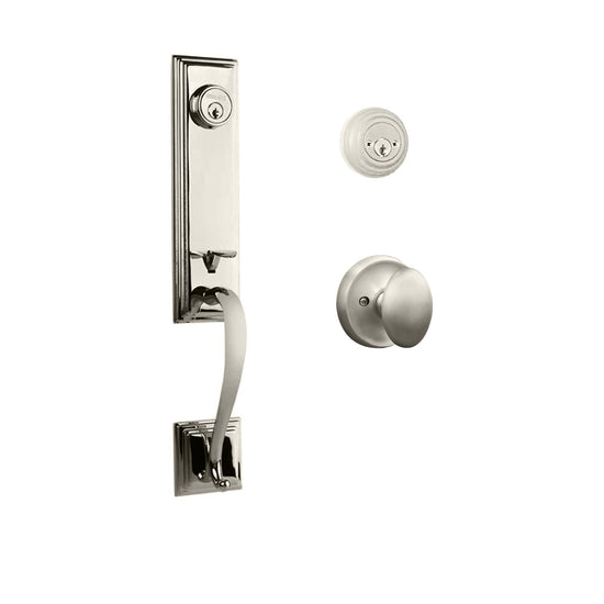 Somme Entry D/C w/Uovo Knob SN BP in Satin Nickel