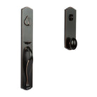N2LOK Hardware Etna Entrance Set with egg knob, featuring a sleek brass finish and modern design for residential entry doors.