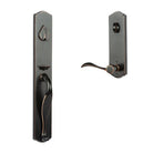 N2LOK Etna Entrance Set with wave lever handle in black finish, featuring a sturdy door lock and handle combo for secure entry.