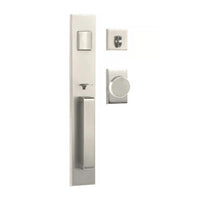 N2LOK Agrigento entrance set with flat knob, brass finish, featuring modern hardware design for doors.