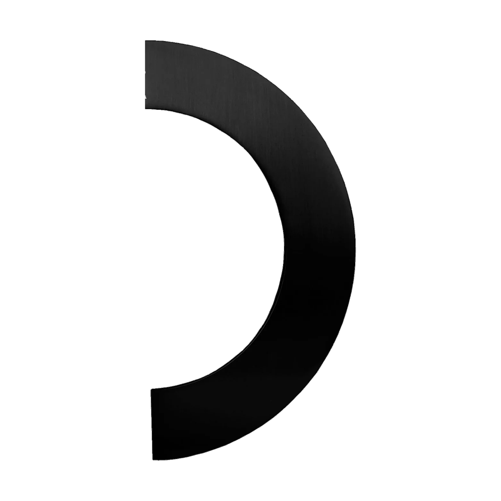 Entry Handle 1/2 Circular Double Black 300mm in Black
