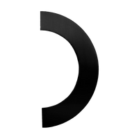 Entry Handle 1/2 Circular Double Black 300mm in Black