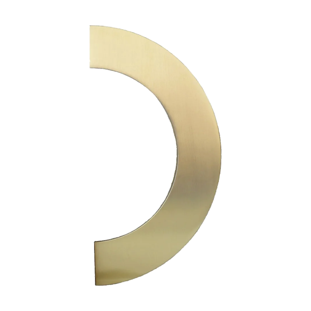 Entry Handle 1/2 Circular Double Satin Brass 300mm in Satin Brass