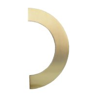 Entry Handle 1/2 Circular Double Satin Brass 300mm in Satin Brass