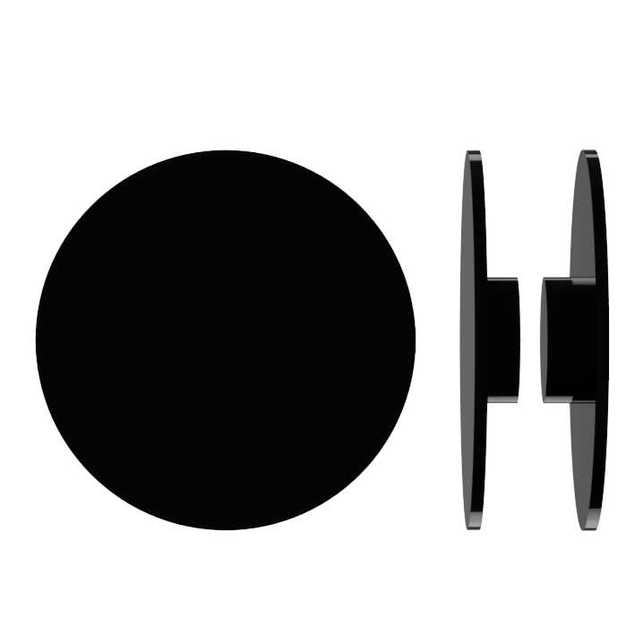 Round black entrance pull handle with 10mm face from Style Finish Doorware, designed for secure door opening.