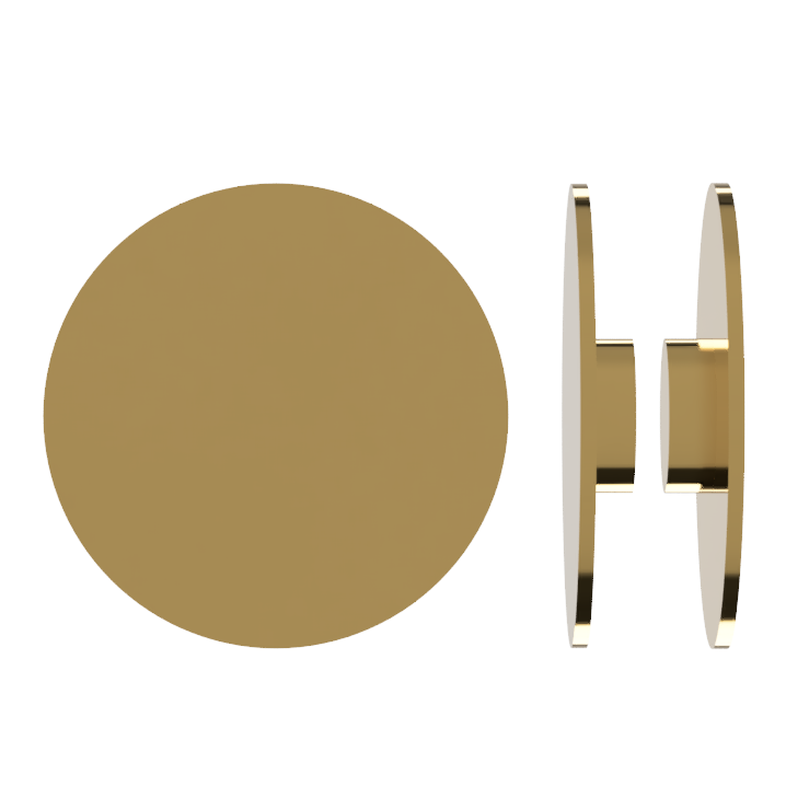 Round entrance pull handle by Style Finish Doorware, 10mm face diameter, polished brushed stainless steel finish.
