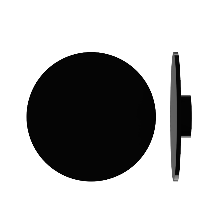 Black round entrance pull handle by Style Finish Doorware with 10mm face for doors, shown on a door surface.