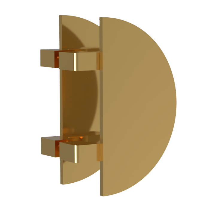 Pair of M02 Offset Semi-Circle Entrance Pull Handle, 10mm Face, 600Ø in Satin Brass