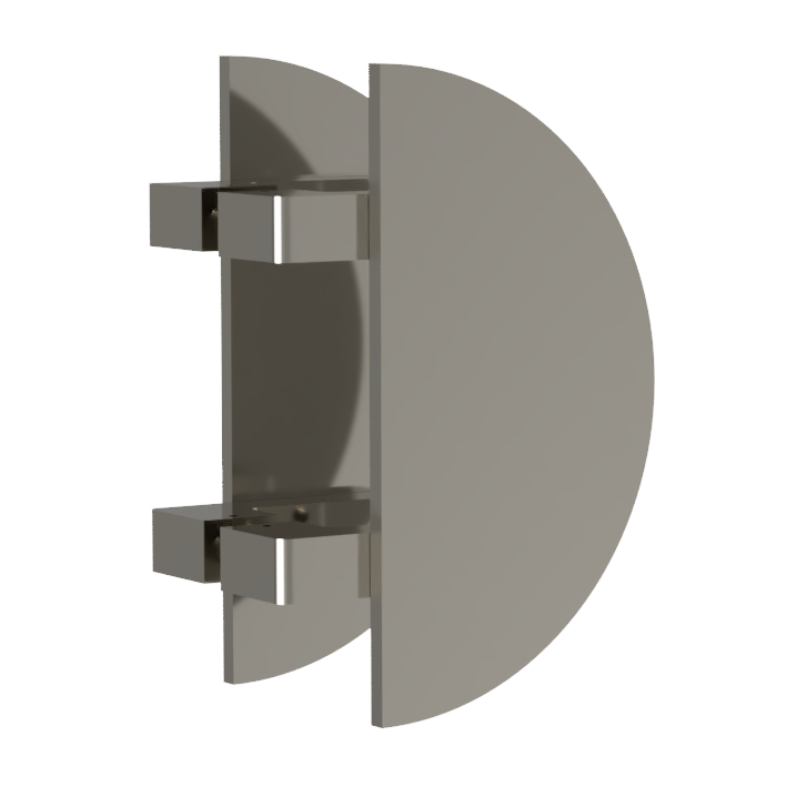 Semi-circular aluminum entrance pull handle with 10mm face by Style Finish Doorware, featuring sleek offset design for doors.