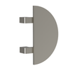 Single M02 Offset Semi-Circle Entrance Pull Handle, 10mm Face, 600Ø in Satin Anodised Nickel SFD#D