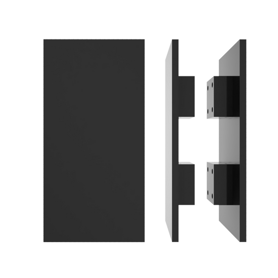 Pair of M04 Rectangular Entrance Pull Handles, 10mm Face, 300mm x 150mm in Black