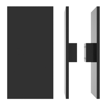 Pair of M04 Rectangular Entrance Pull Handles, 10mm Face, 300mm x 150mm in Black