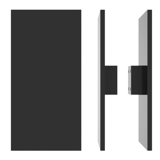 Pair of M04 Rectangular Entrance Pull Handles, 10mm Face, 300mm x 150mm in Black