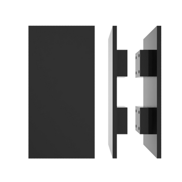 Pair of M04 Rectangular Entrance Pull Handles, 10mm Face, 300mm x 150mm in Black