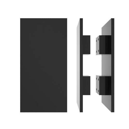 Pair of M04 Rectangular Entrance Pull Handles, 10mm Face, 300mm x 150mm in Black