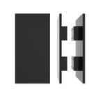 Rectangular entrance pull handle by Style Finish Doorware with 10mm face, black finish, mounted on door with visible hardware.