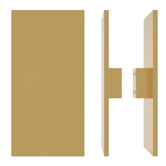 Pair of M04 Rectangular Entrance Pull Handles, 10mm Face, 300mm x 150mm in Satin Brass