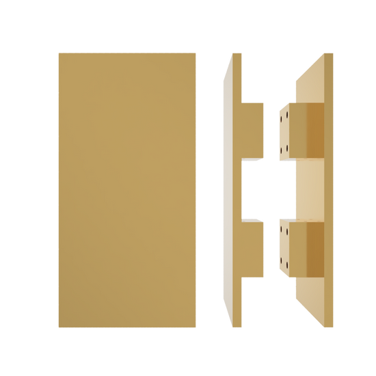 Pair of M04 Rectangular Entrance Pull Handles, 10mm Face, 300mm x 150mm in Satin Brass