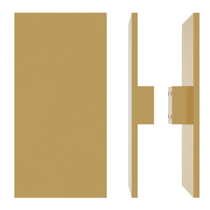Pair of M04 Rectangular Entrance Pull Handles, 10mm Face, 300mm x 150mm in Satin Brass