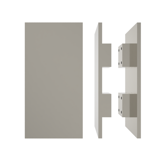 Pair of M04 Rectangular Entrance Pull Handles, 10mm Face, 300mm x 150mm in Satin Nickel