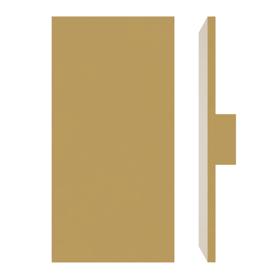 Single M04 Rectangular Entrance Pull Handle, 10mm Face, 300mm x 150mm in Satin Brass