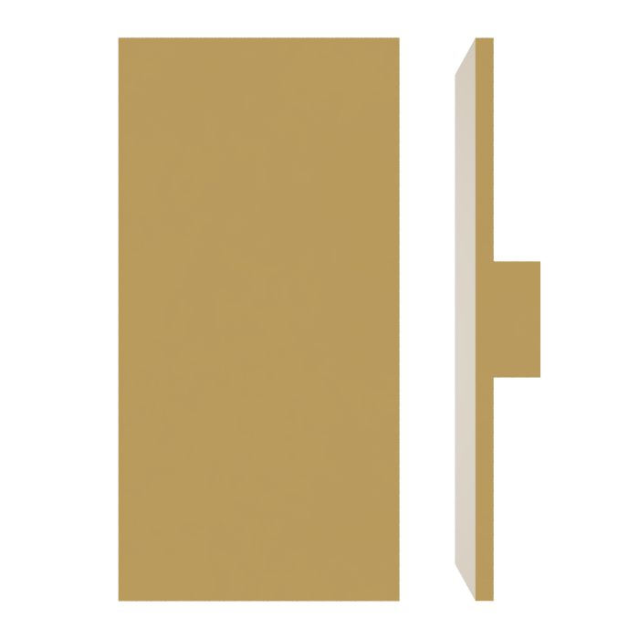 Single M04 Rectangular Entrance Pull Handle, 10mm Face, 300mm x 150mm in Satin Brass