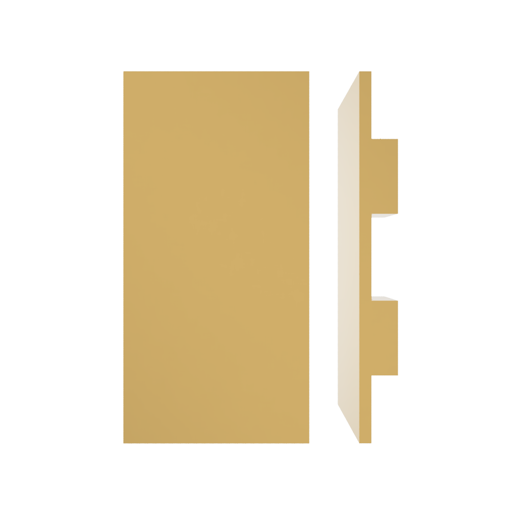 Rectangular entrance pull handle with 10mm face by Style Finish Doorware, installed on a door, showcasing sleek metal design.
