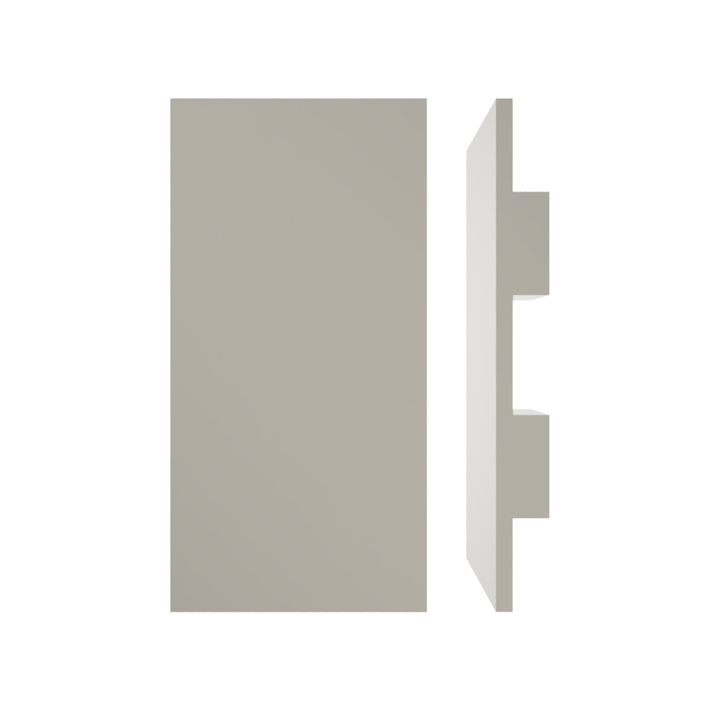 Style Finish Doorware M04 rectangular entrance pull handle with 10mm face, shown in stainless steel finish on door.