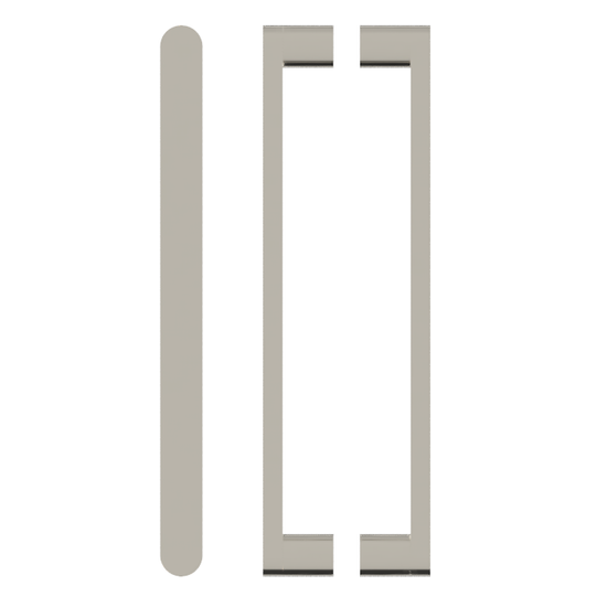 Pair BTB Entrance Pull Handle, Front W25mm x H12mm, Stands H35mm, Projection 57mm PS in Polished Nickel
