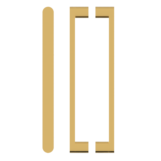 Pair BTB Entrance Pull Handle, Front W25mm x H12mm, Stands H35mm, Projection 57mm PS in Satin Brass