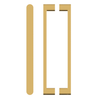 Pair BTB Entrance Pull Handle, Front W25mm x H12mm, Stands H35mm, Projection 57mm, 600mm CTC in Satin Anodised Brass SFD#3