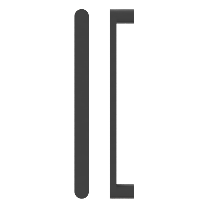 Black M05 Entrance Pull Handle by Style Finish Doorware, 25mm diameter, with sleek modern design for doors.