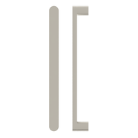Stainless steel M05 entrance pull handle by Style Finish Doorware, 25mm diameter, mounted on door for easy grip.