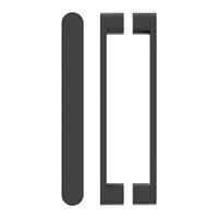 Black M05 entrance pull handles by Style Finish Doorware, 40mm diameter, sleek modern design for doors.