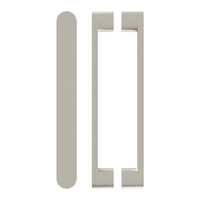 Stainless steel M05 entrance pull handle, 40mm width, by Style Finish Doorware, mounted on a door with a sleek, modern design.