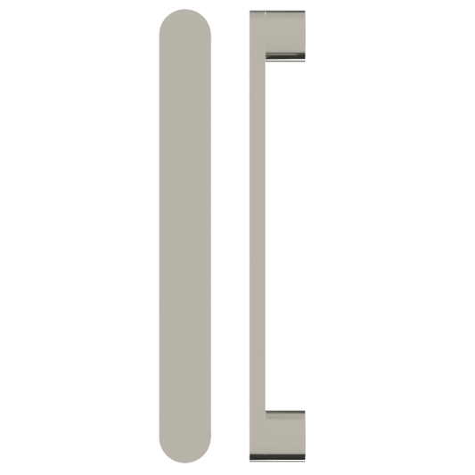 Single Entrance Pull Handle , Front W40mm x H12mm, Stands H35mm, Projection 57mm PSS in Polished Nickel