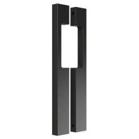 Pair of black M09 Blade Pulls with cutout design from Style Finish Doorware, featuring modern, sleek door hardware.