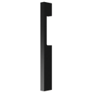 Black M09 Blade Pull with cutout design from Style Finish Doorware, mounted on a single surface for modern cabinet or door use.