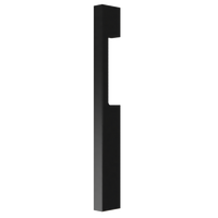 Black M09 Blade Pulls with cutout detail from Style Finish Doorware, featuring a single rear fixing for modern cabinetry.
