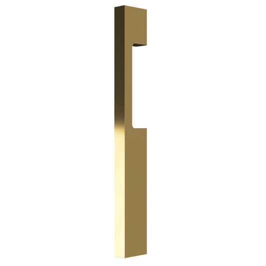 Single Blade Pull Handle with Cutout, 900mm long x 19mm wide x 40mm projection, surface fixed in Satin Anodised Brass SFD#3