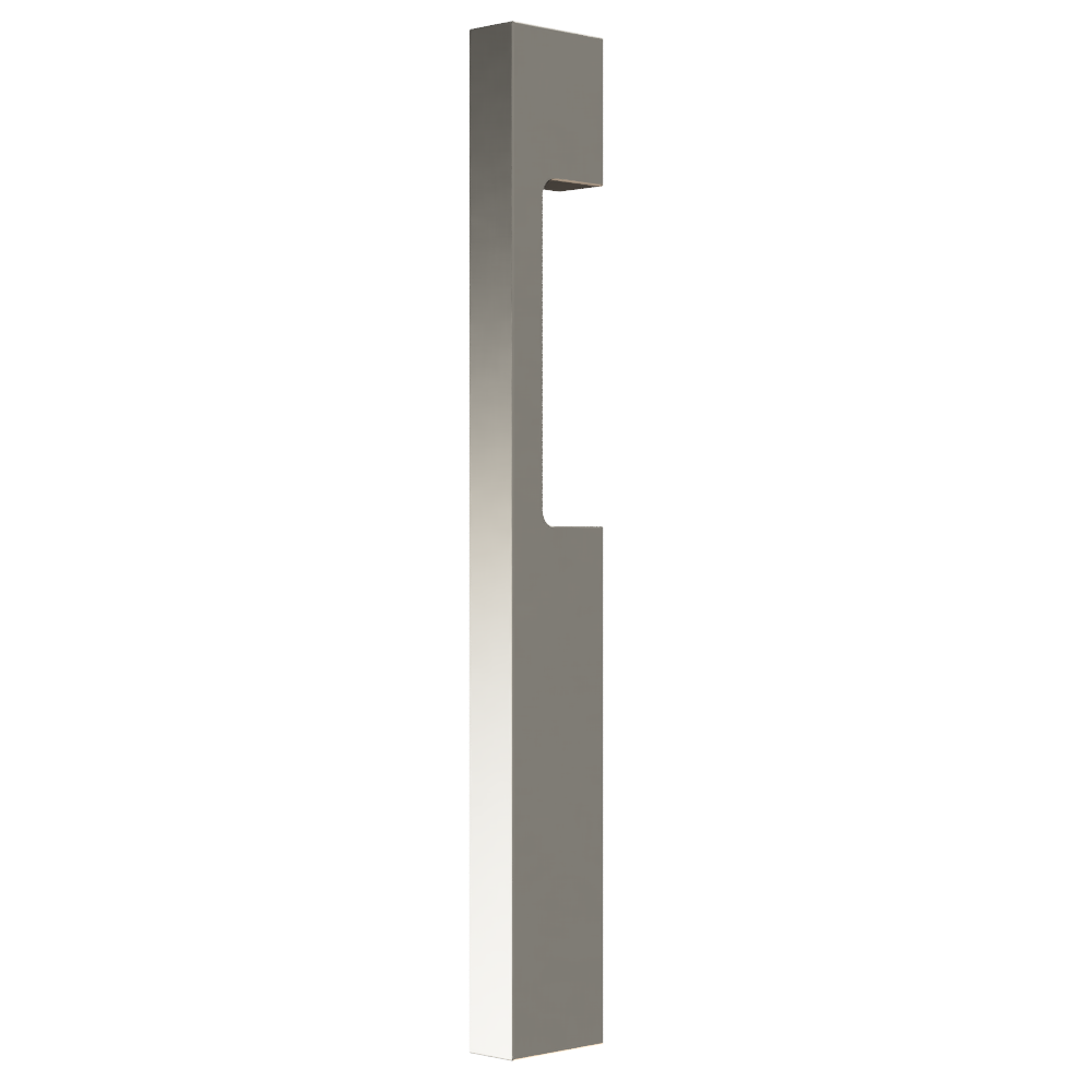 Silver M09 Blade Pulls with cutout design from Style Finish Doorware, single surface fix, sleek and modern door hardware.