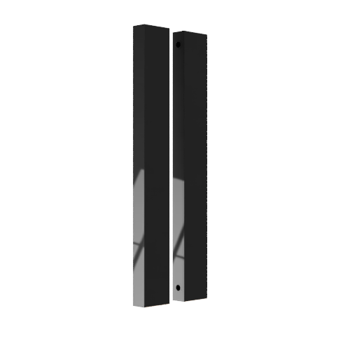 Pair of Sliding Door Blade Pulls, 900mm long x 19mm wide x 50mm, back to back fixed in Black
