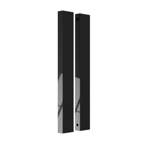 Pair of Sliding Door Blade Pulls, 900mm long x 19mm wide x 50mm, back to back fixed in Satin Anodised Gunmetal CO#3